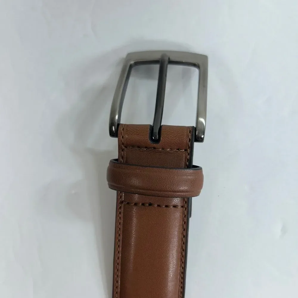 Perry Ellis Leather Belt Mens 48 Big Tall Brown Bonded‎ Leather Casual Dress